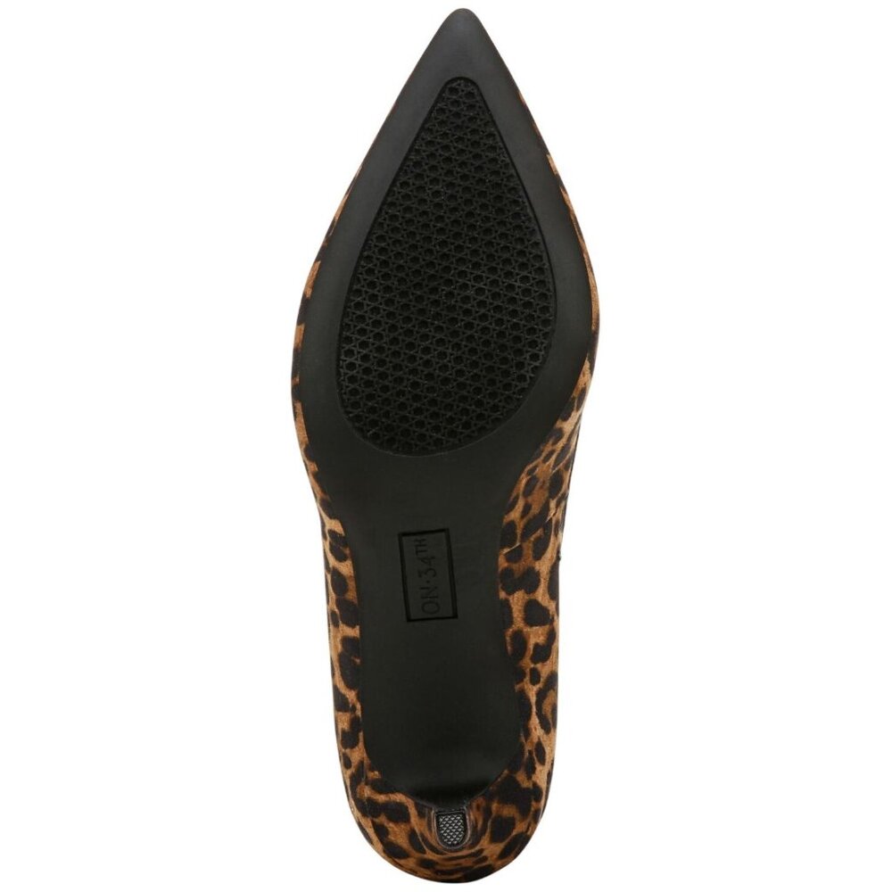 NWT On 34th Womens Jeules Pointed-Toe Slip On Pumps Leopard Microsuede 7M - Picture 2 of 12